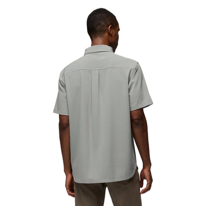 Prana Hybridizer short sleeve Shirt Tops in Grey Color