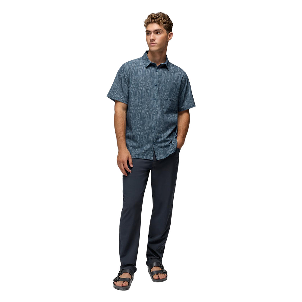 Prana Hybridizer short sleeve Shirt Tops in Blue Color