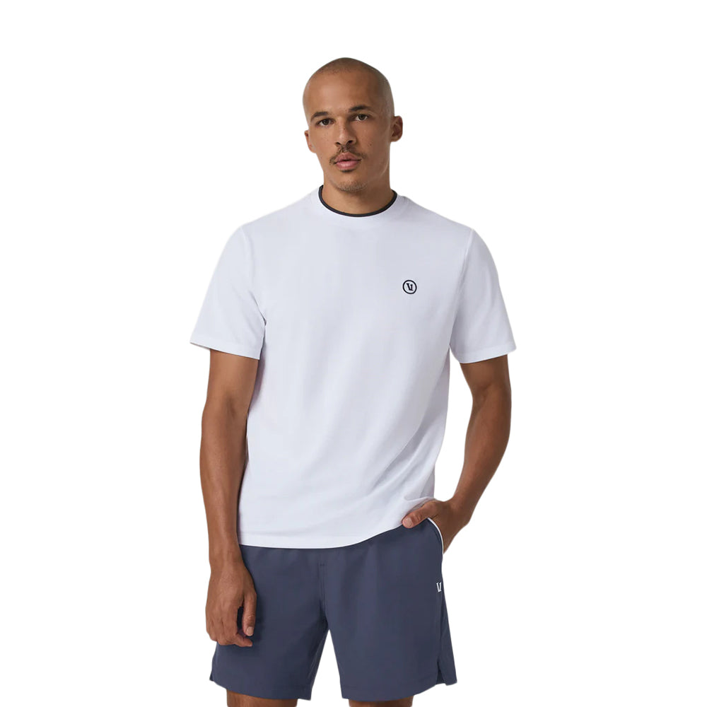 Vuori short sleeve Gamepoint Tee Tops in White Color