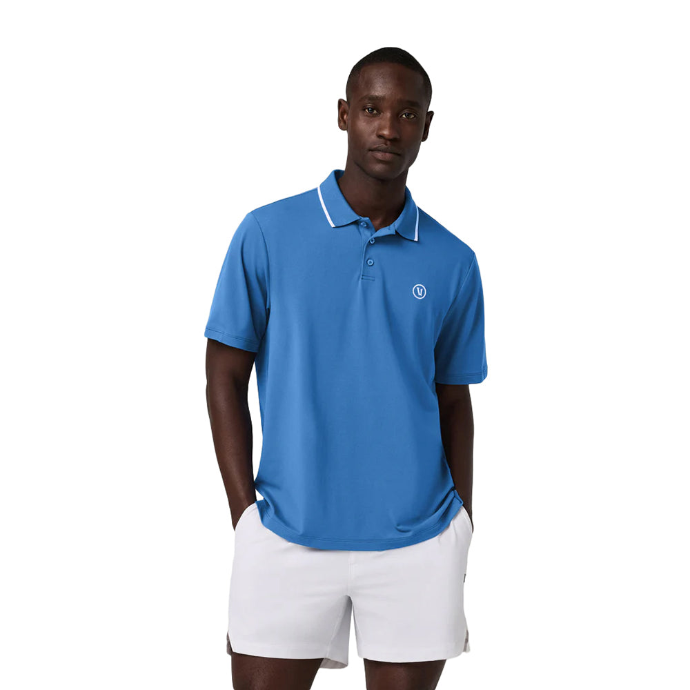 Vuori short sleeve Gamepoint Polo 2.0 Tops in Blue Color