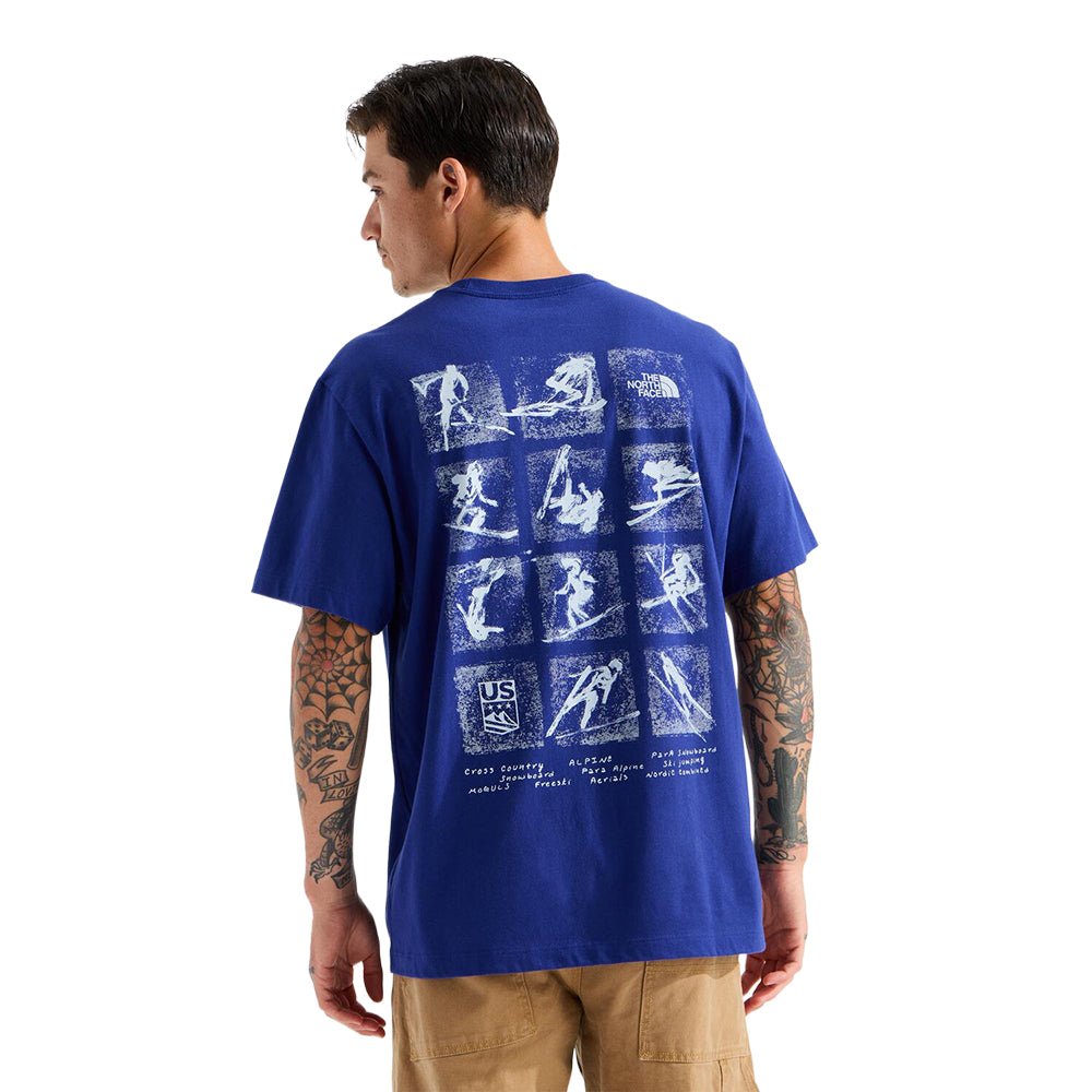 The North Face M Tnf Essential S/S Tee Tops in Blue Color