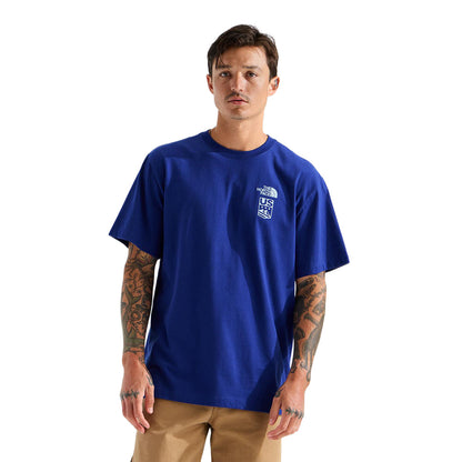 The North Face M Tnf Essential S/S Tee Tops in Blue Color