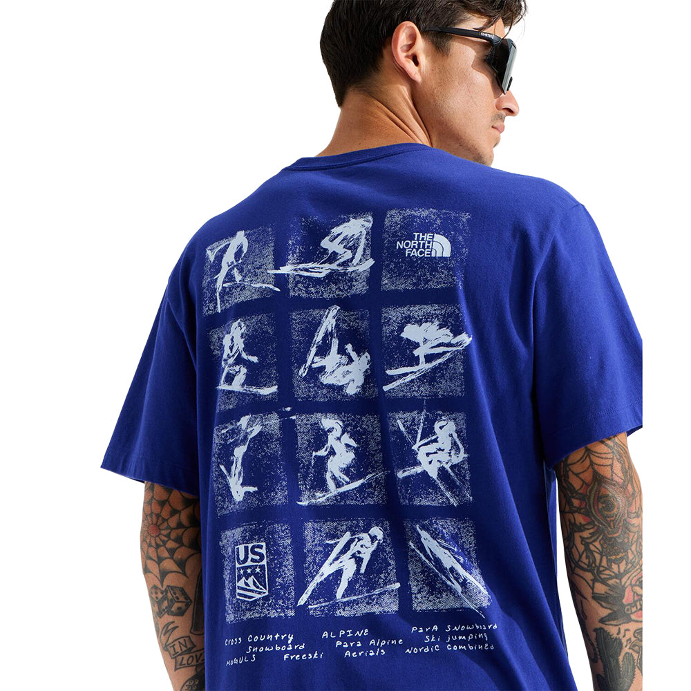 The North Face M Tnf Essential S/S Tee Tops in Blue Color