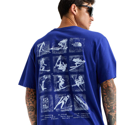 The North Face M Tnf Essential S/S Tee Tops in Blue Color