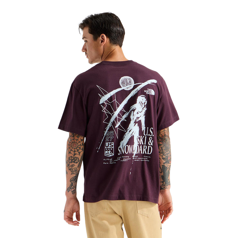 The North Face M Tnf Essential S/S Tee Tops in Red Color