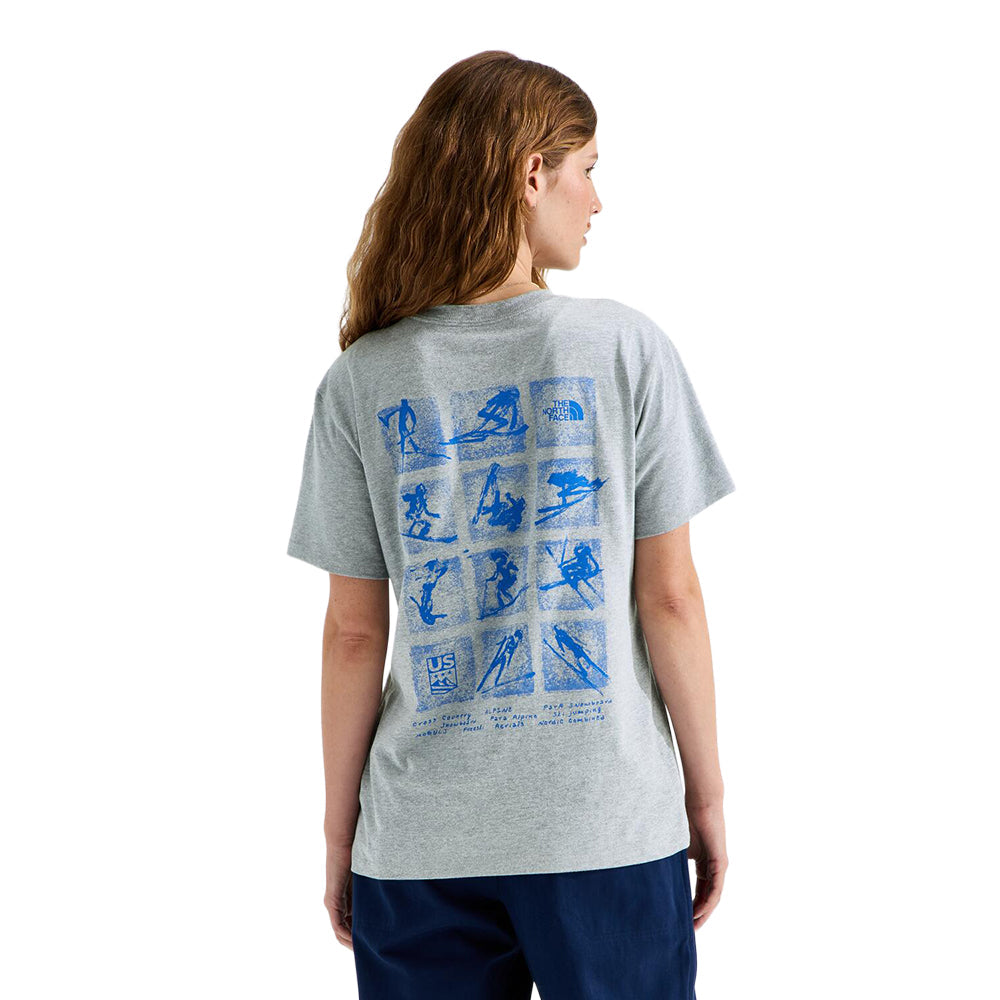The North Face W Tnf Essential S/S Tee Tops in Grey Color