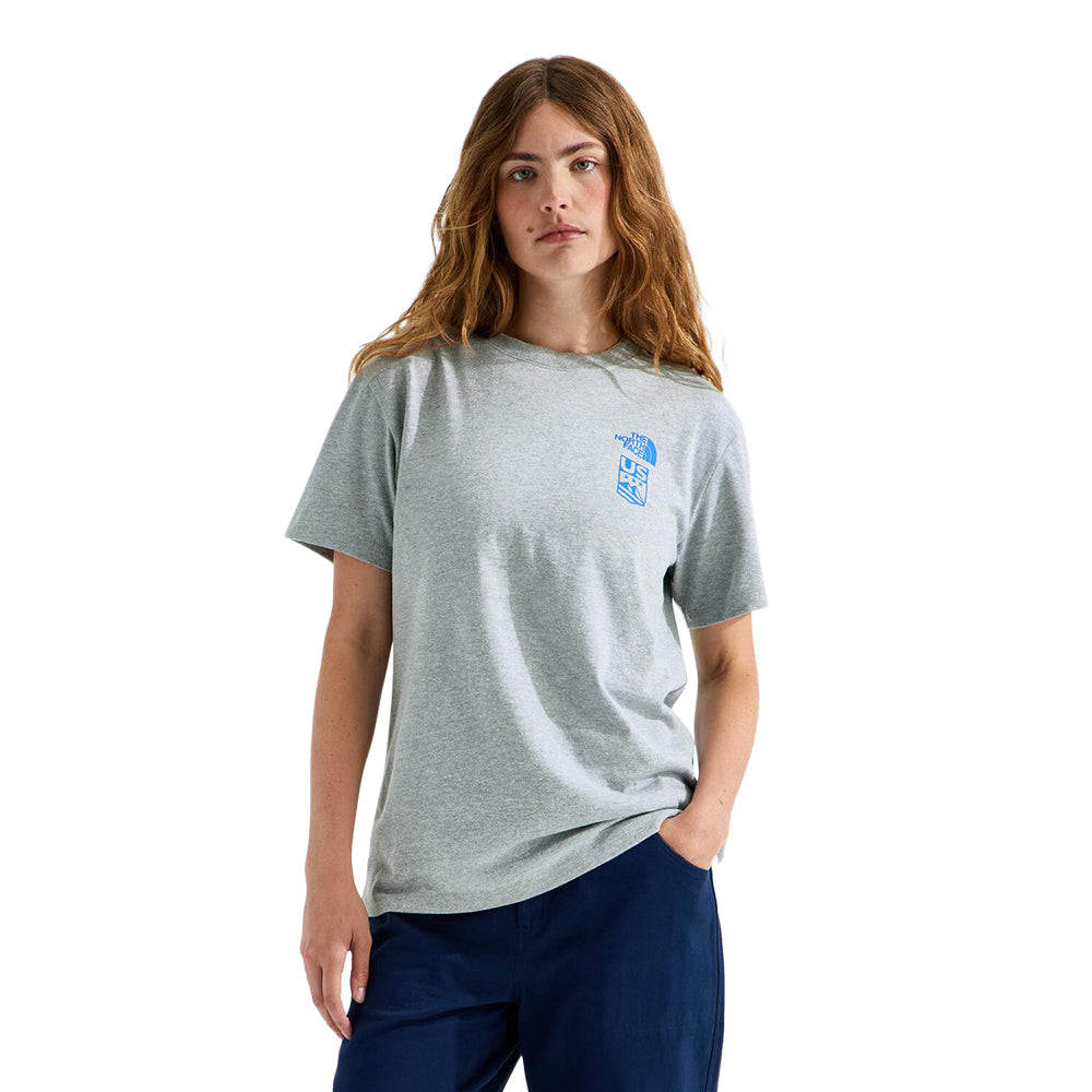 The North Face W Tnf Essential S/S Tee Tops in Grey Color