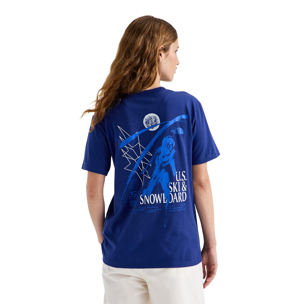 The North Face W Tnf Essential S/S Tee Tops in Blue Color