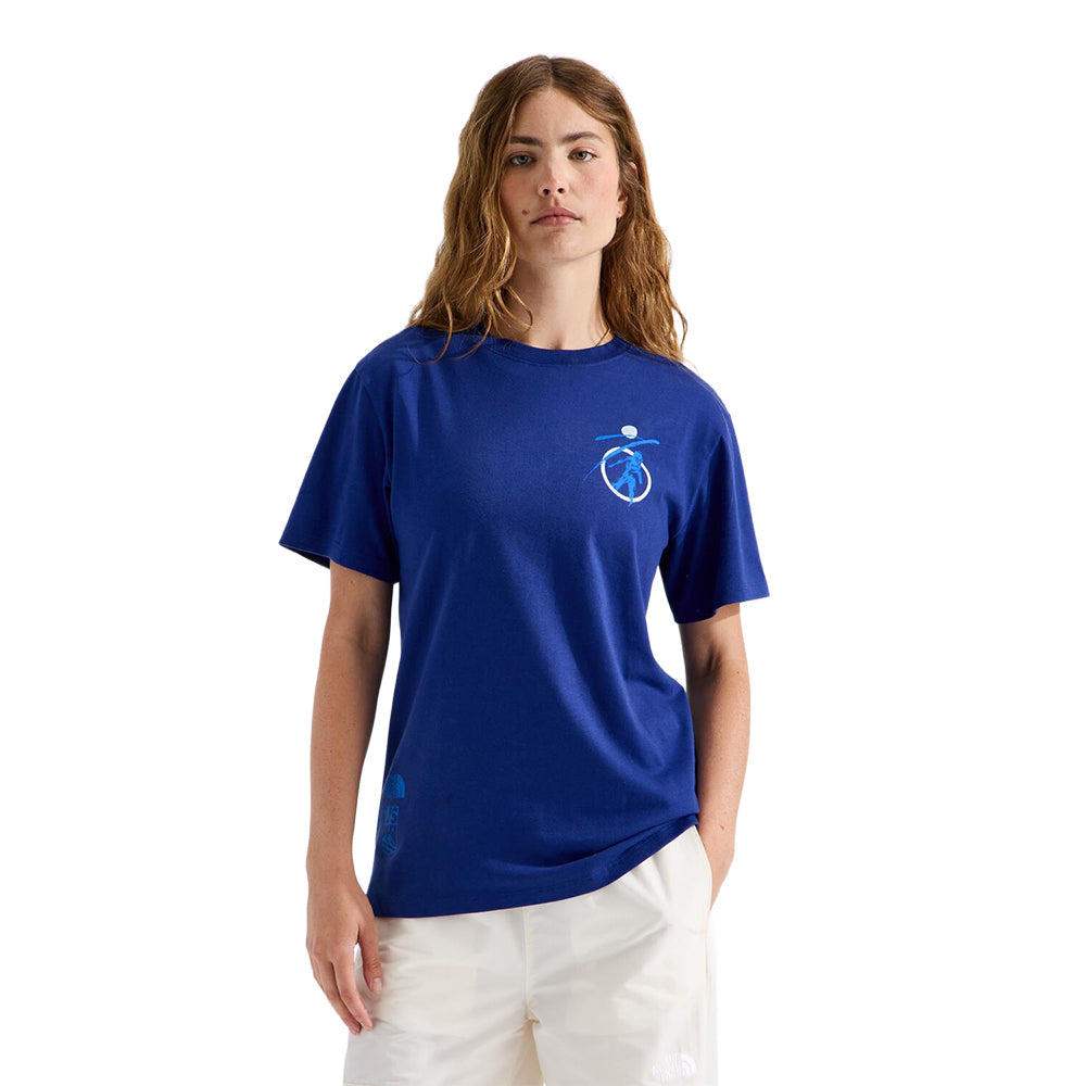 The North Face W Tnf Essential S/S Tee Tops in Blue Color