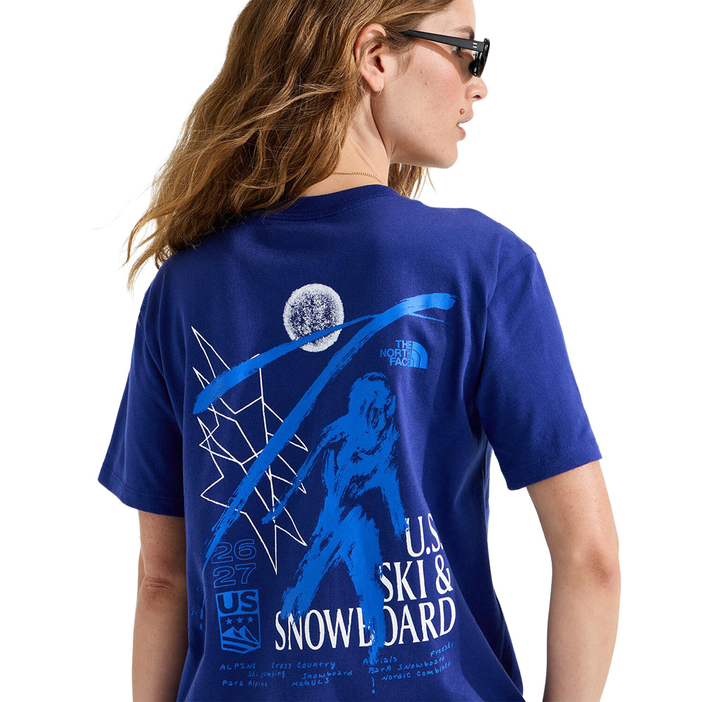 The North Face W Tnf Essential S/S Tee Tops in Blue Color