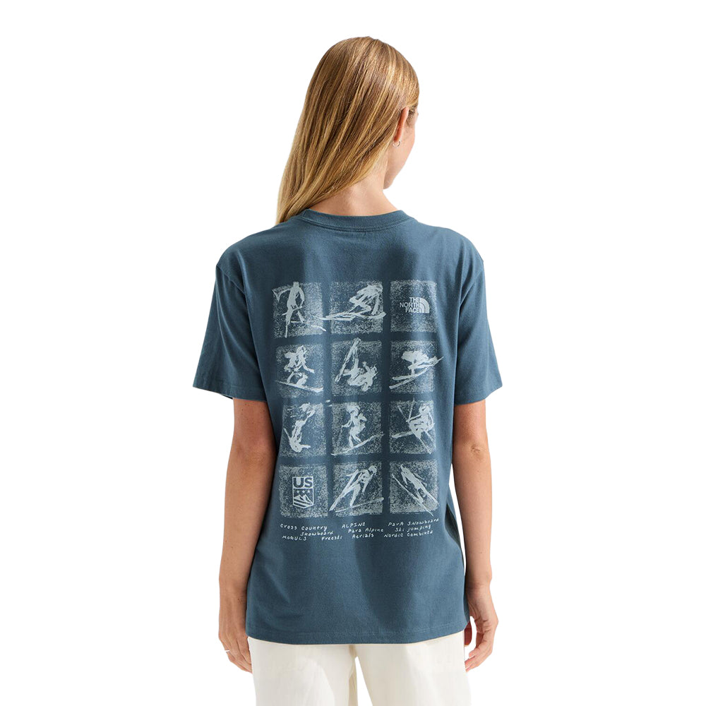 The North Face W Tnf Essential S/S Tee Tops in Grey Color