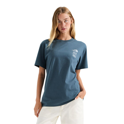 The North Face W Tnf Essential S/S Tee Tops in Grey Color