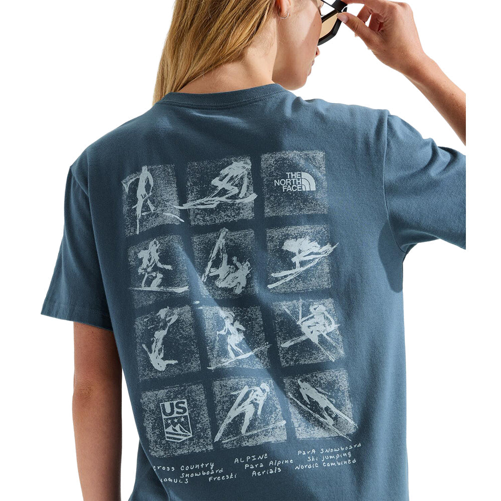 The North Face W Tnf Essential S/S Tee Tops in Grey Color