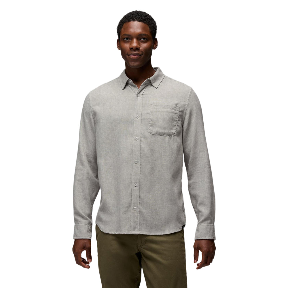 Prana Mendocino L/S Shirt Tops in Grey Color