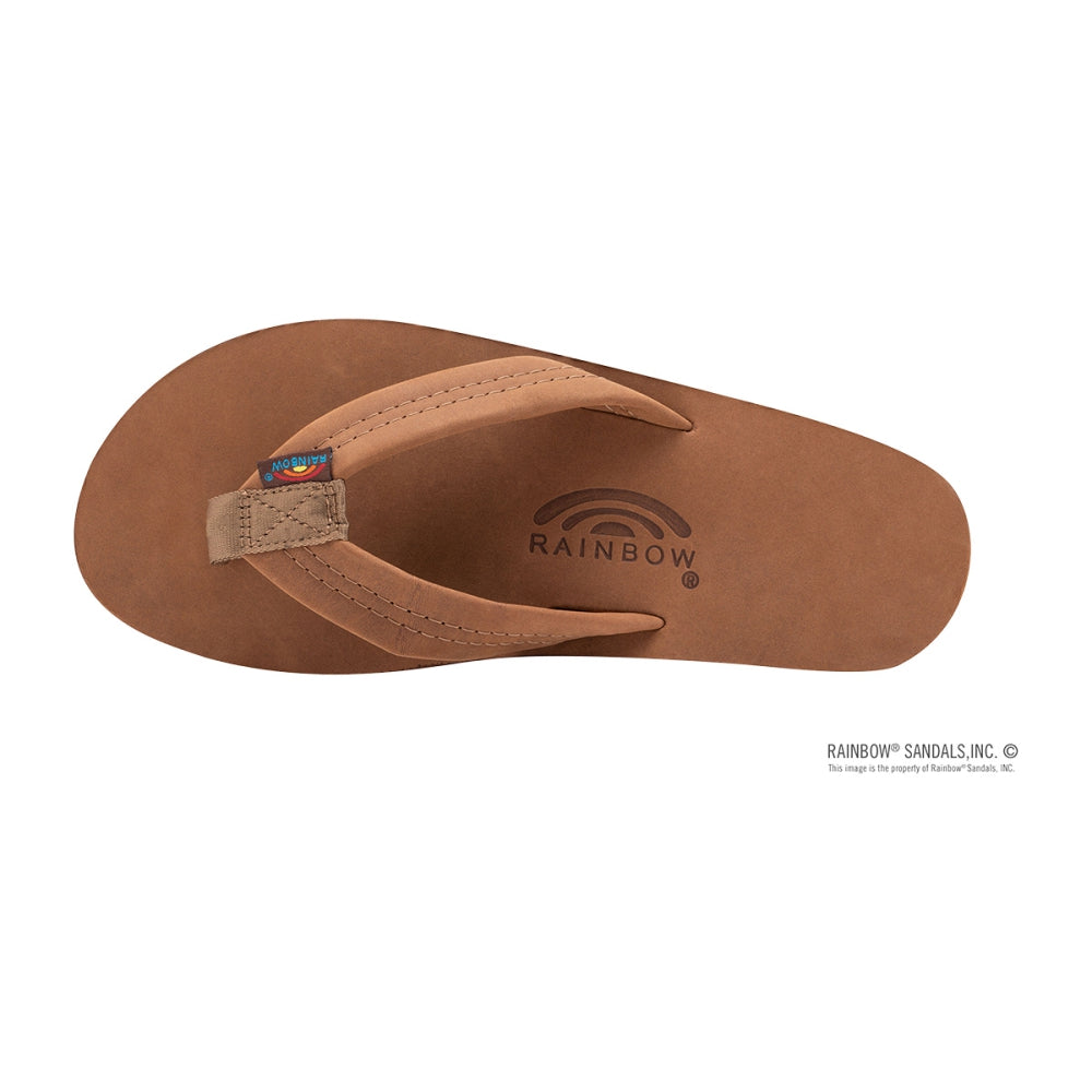 Rainbow W Premium Thin Leather Flip-Flops in Red Color