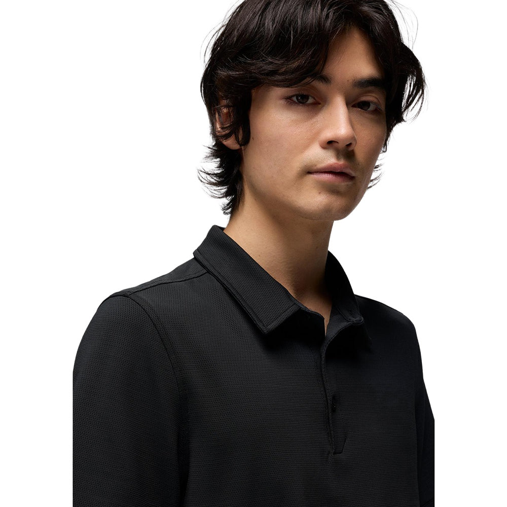 Prana Rotator short sleeve Polo Tops in Black Color