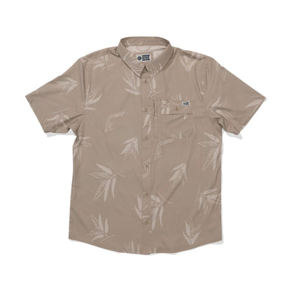 Salty Crew Flagship UV Button Up Tops in Khaki Color