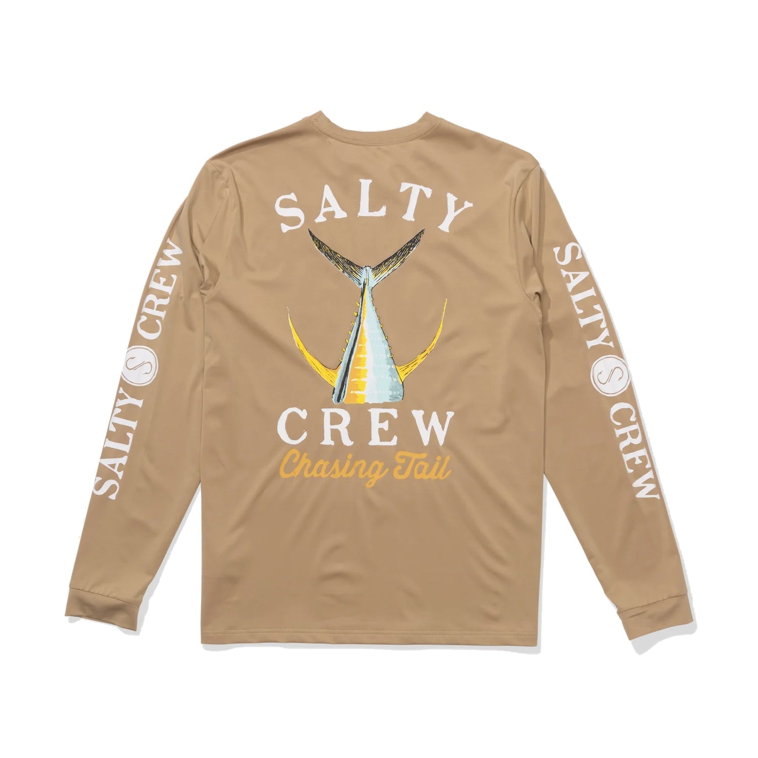 Salty Crew Tailed Ls Snshirt Swimsuits in Khaki Color