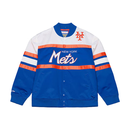 Mitchell And Ness new york mets Ltwt Satin Jacket Fan Apparel in Blue Color