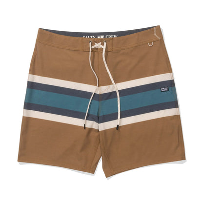 Salty Crew Stripe Boardshorts Swimsuits in Brown Color