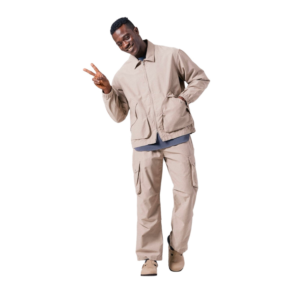 Snow Peak Light Dobby Harrgtn Jkt Midlayer in Khaki Color