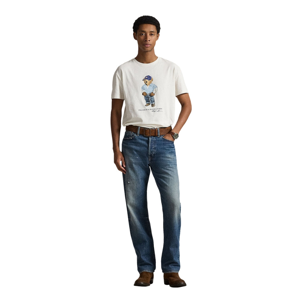 NEVIS DEMIM BEAR TEE | WHITE