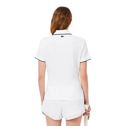 Lacoste Heritage Tech Polo Tops in White Color