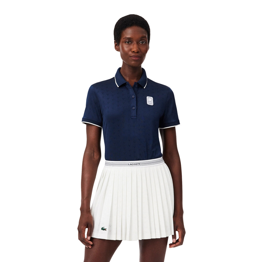 Lacoste Heritage Tech Polo Tops in Blue Color