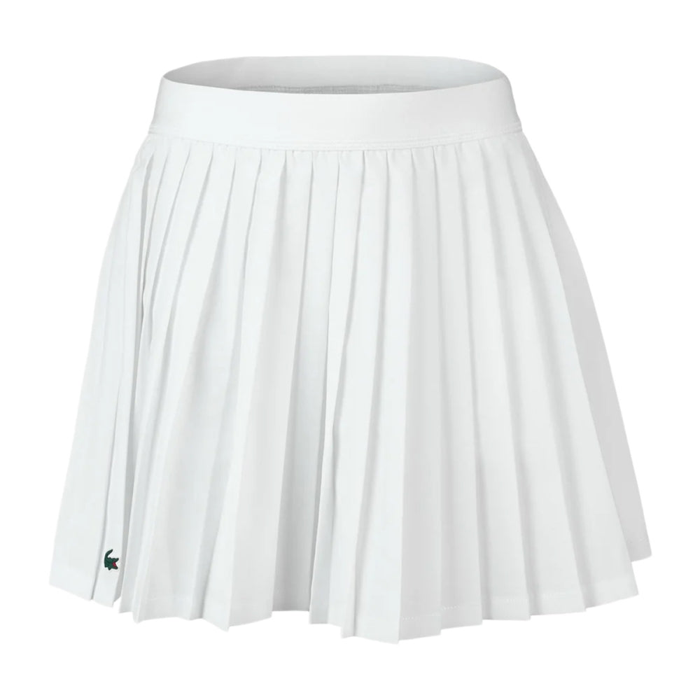 Lacoste Logo Sport Pleated Skirt in White Color