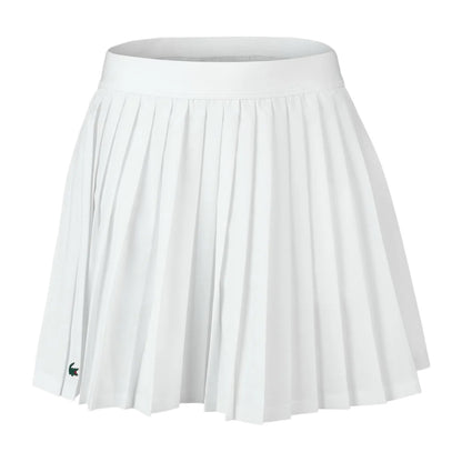 Lacoste Logo Sport Pleated Skirt in White Color