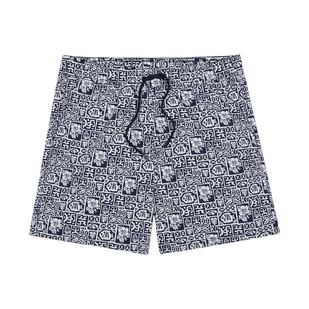 Fair Harbor Bungalow Trunk 5 In Print Swimsuits in Blue Color