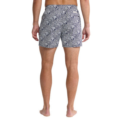 Fair Harbor Bungalow Trunk 5 In Print Swimsuits in Blue Color
