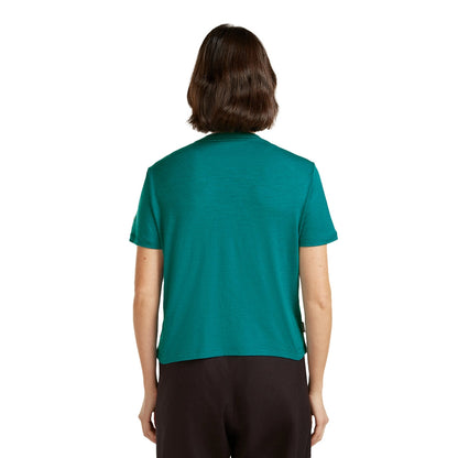 Icebreaker W 150 Tl Crop Tee Tops in Green Color