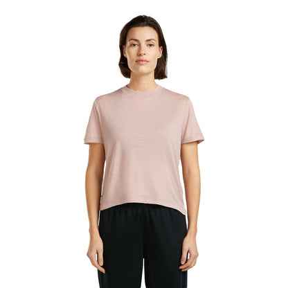 Icebreaker W 150 Tl Crop Tee Tops in Pink Color