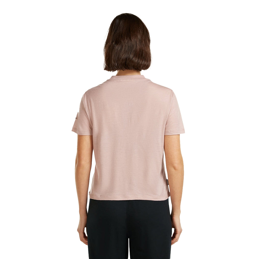 Icebreaker W 150 Tl Crop Tee Tops in Pink Color