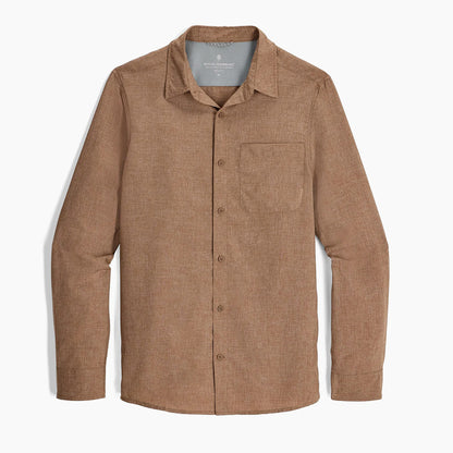 Royal Robbins Mens Amp Lite 11 L/S Tops in Brown Color