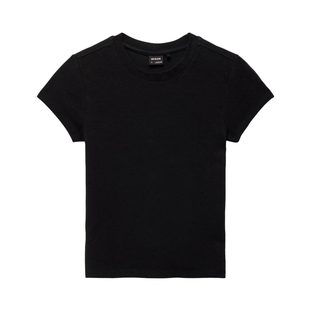 Prana Lotus Short Sleeve Tee Tops in Black Color