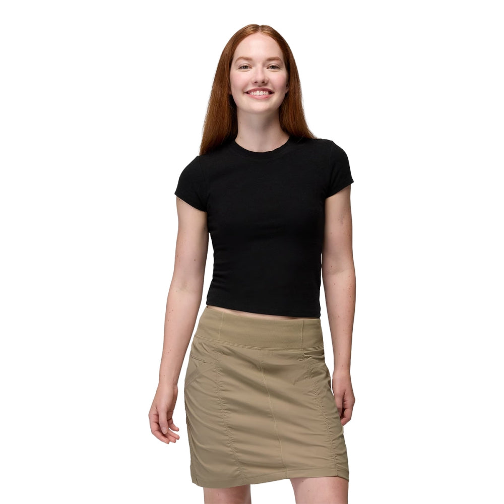 Prana Lotus Short Sleeve Tee Tops in Black Color