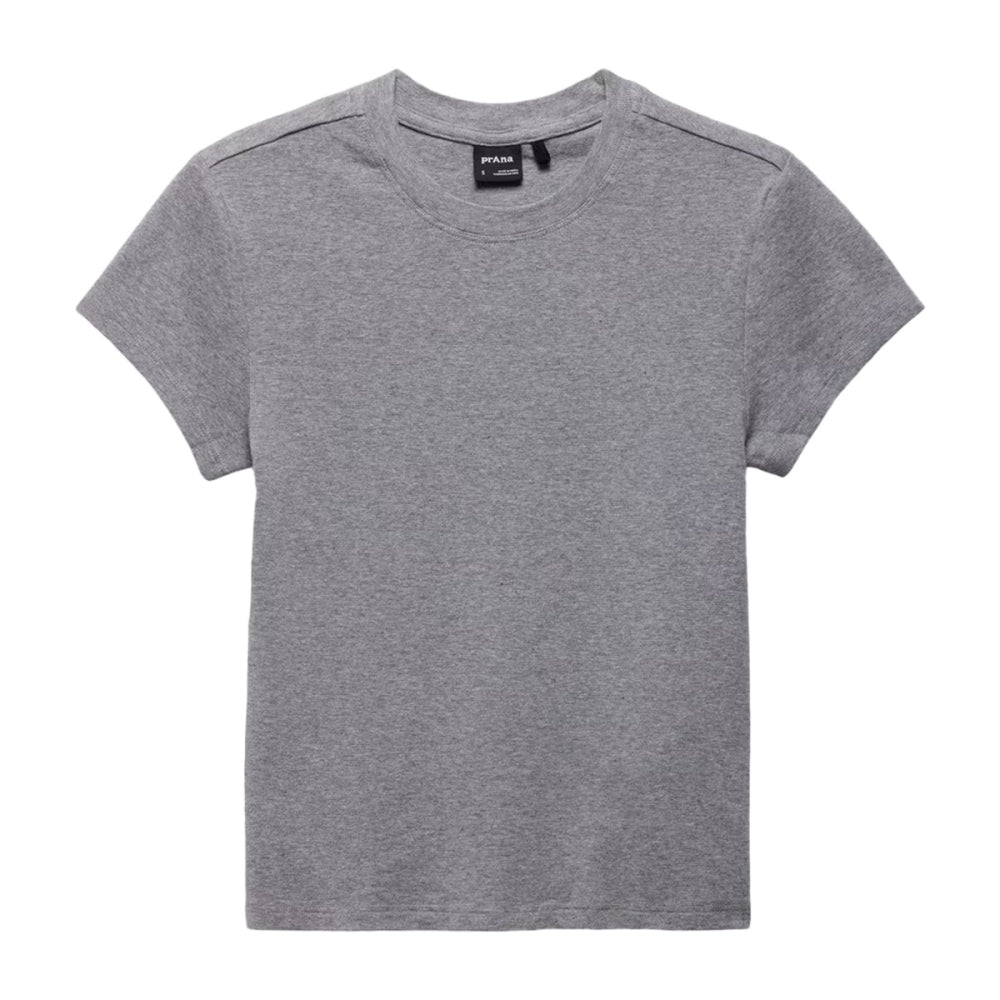 Prana Lotus Short Sleeve Tee Tops in Grey Color