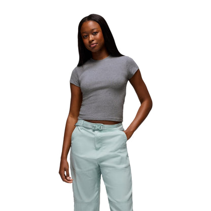 Prana Lotus Short Sleeve Tee Tops in Grey Color