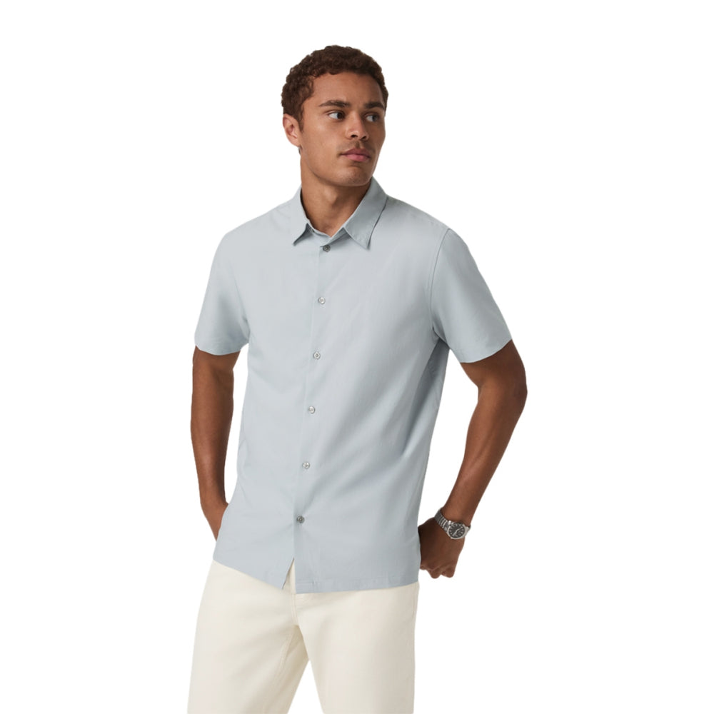 Vuori short sleeve Manhattan Button Down Tops in Green Color