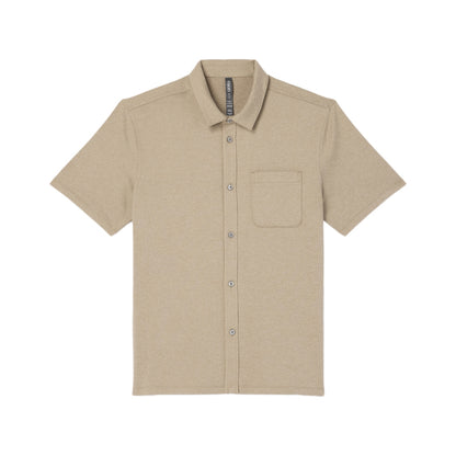 Vuori S/S Ponto Button Down Tops in Khaki Color