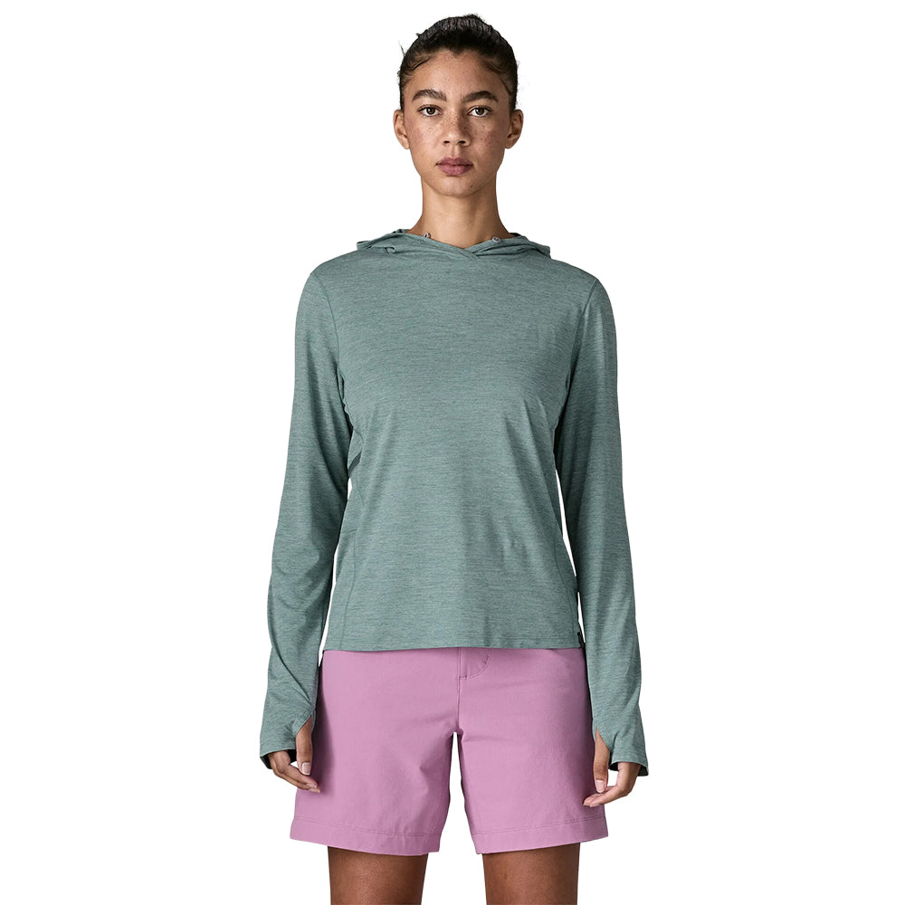 Patagonia W'S Cap Cool Sun Hoody Pullover in Green Color