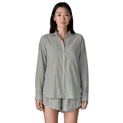 Patagonia W'S Lw A/C Buttondown Tops in Blue Color