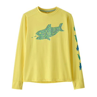 Patagonia K'S L/S capilene silkweight T-Shirt Tops in Yellow Color