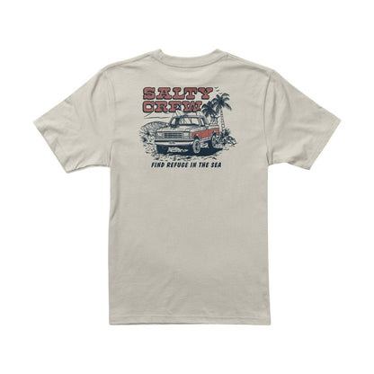 Salty Crew Truck Stop Bot short sleeve Tee Tops in White Color