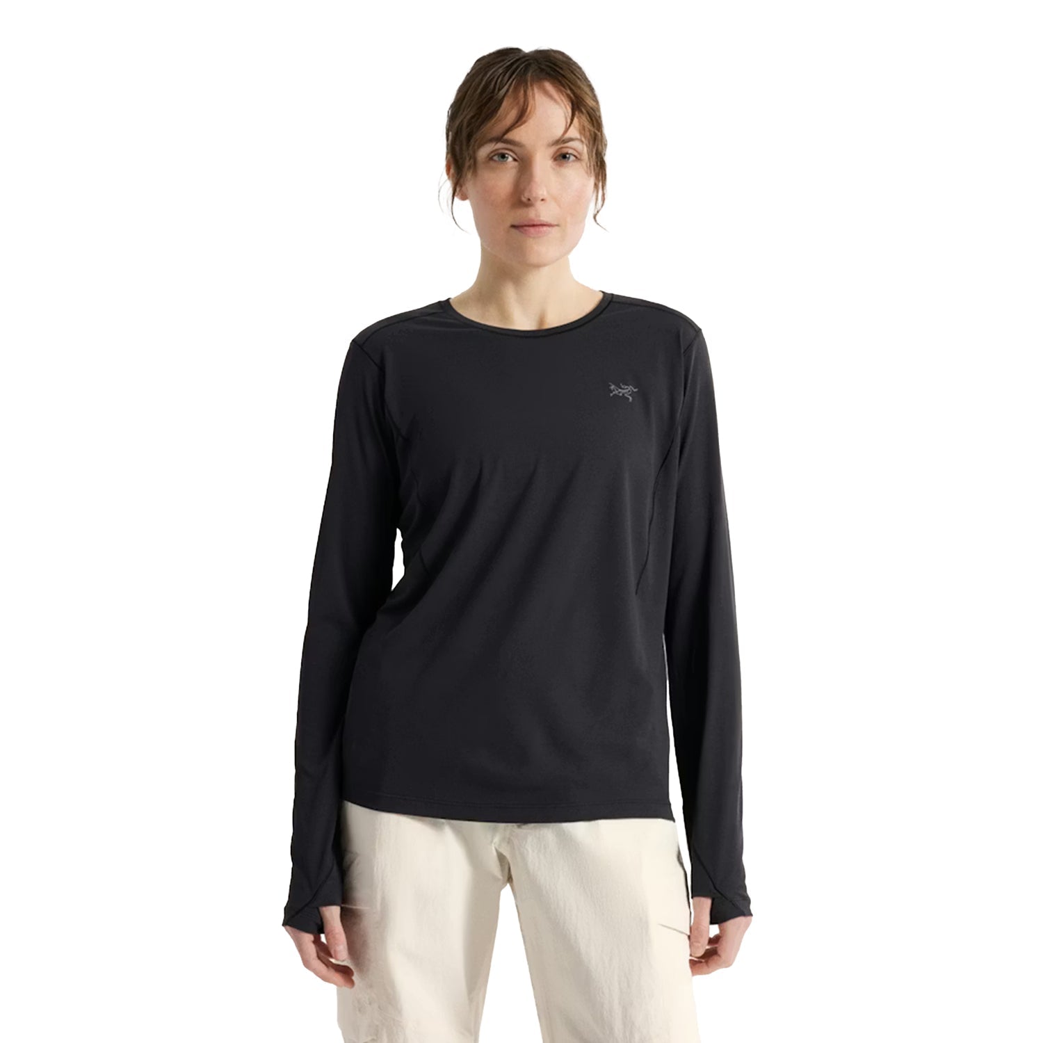 Arc'Teryx Sunna Crew Ls W Tops in Black Color