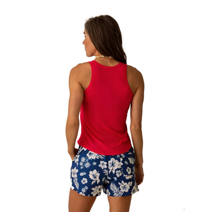 Carve Designs Lyra Rib Tank Tops in Pink Color
