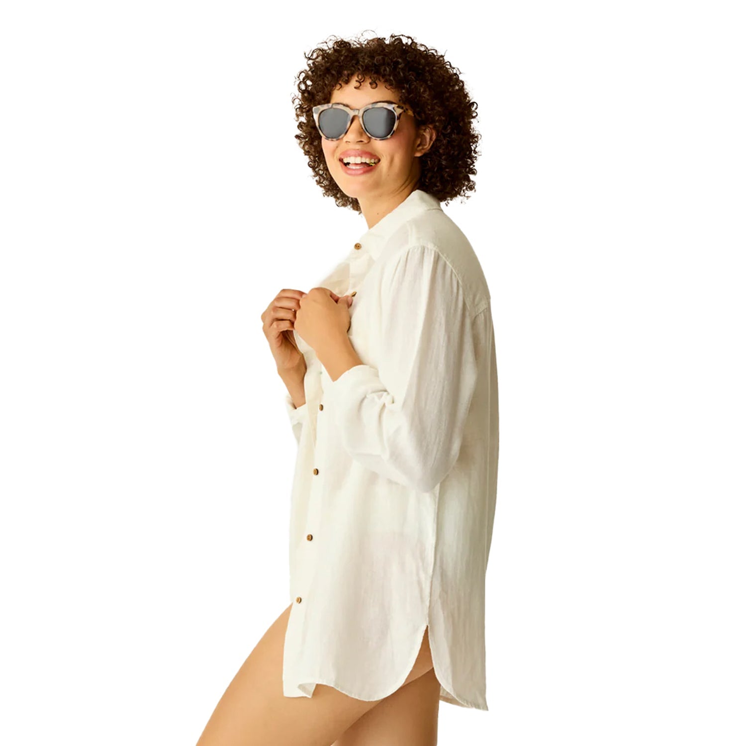 Carve Designs Taylor Linen Tunic Accessories in White Color
