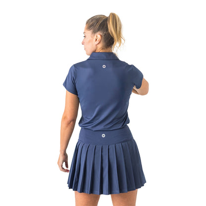 2 IN 1 PLEATED SKIRT | 400 NVY/WT